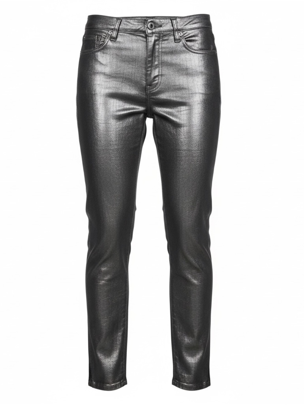 JONATHAN SIMKHAI RAE SILVER FOIL METALLIC JEANS | 27